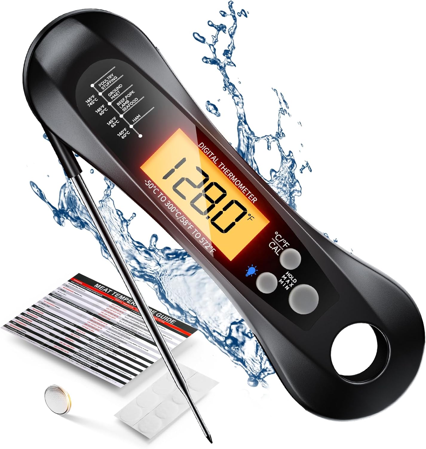 Kitchen Gadgets For Arthritic Hands - ميزان حرارة رقمي للحوم مقاوم للماء