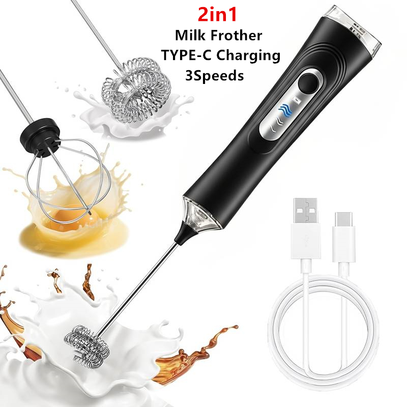 Milk Frother - جهاز رغوة الحليب الكهربائي + خفاقة