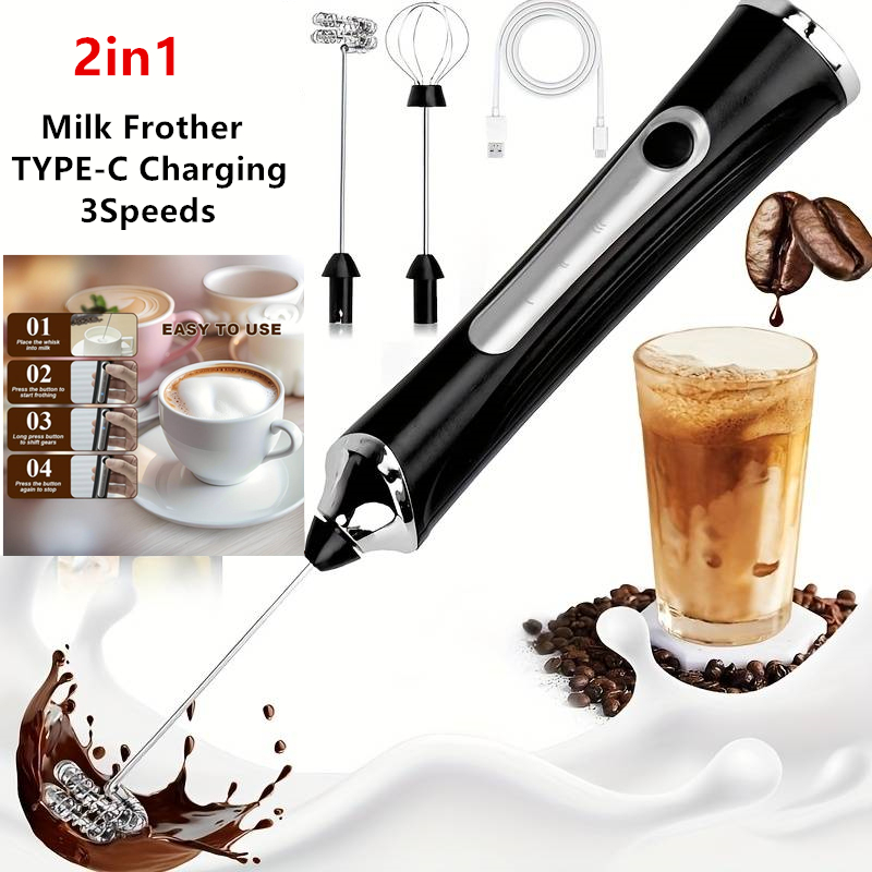 Milk Frother - خفاقة حليب كهربائية لاسلكية وخلاط بيض