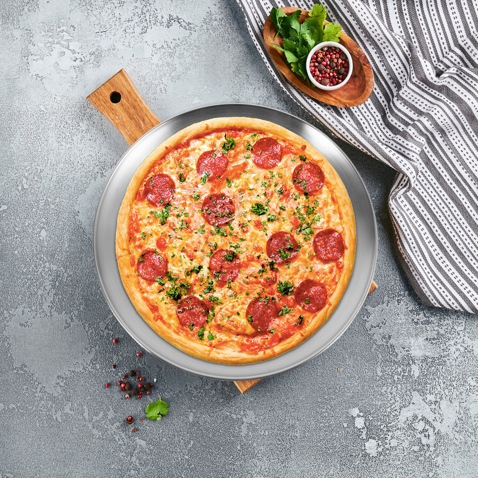 2 قطعة صينية بيتزا دائرية من ا - مراجعة Pizza Stone Baking وسعره