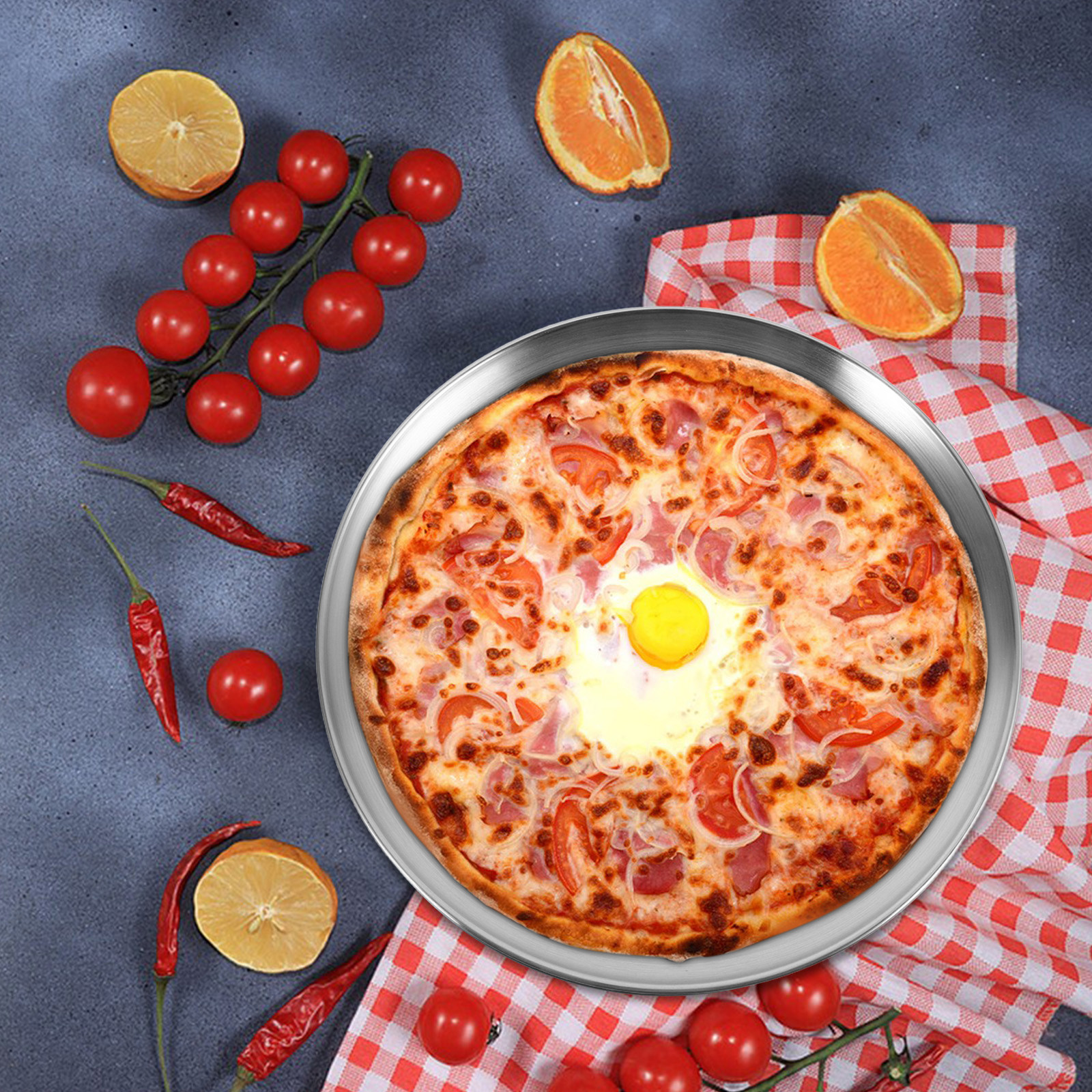 2 قطعة صينية بيتزا دائرية من ا - مراجعة Pizza Stone Baking وسعره